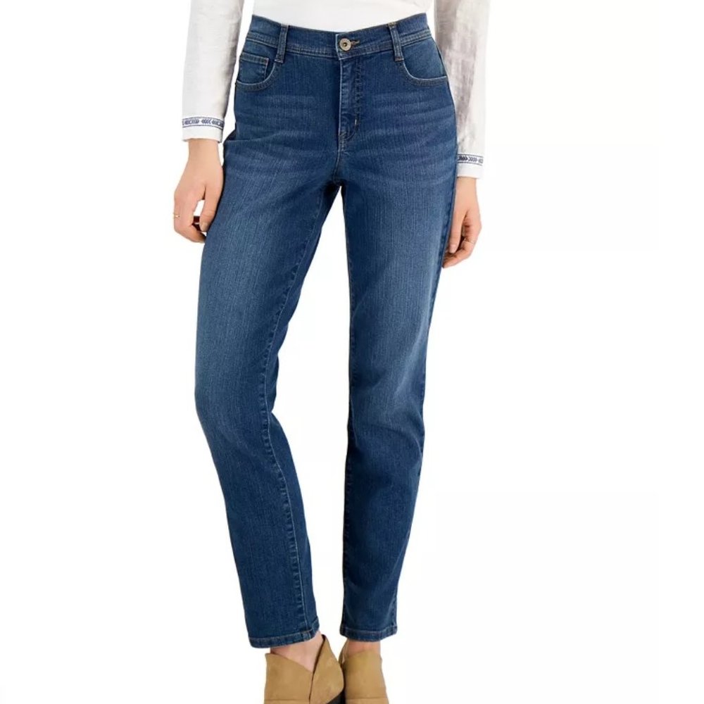 Style & Co Women Petite High Rise Tummy Control Piper Wash Slim Leg Jeans NWT